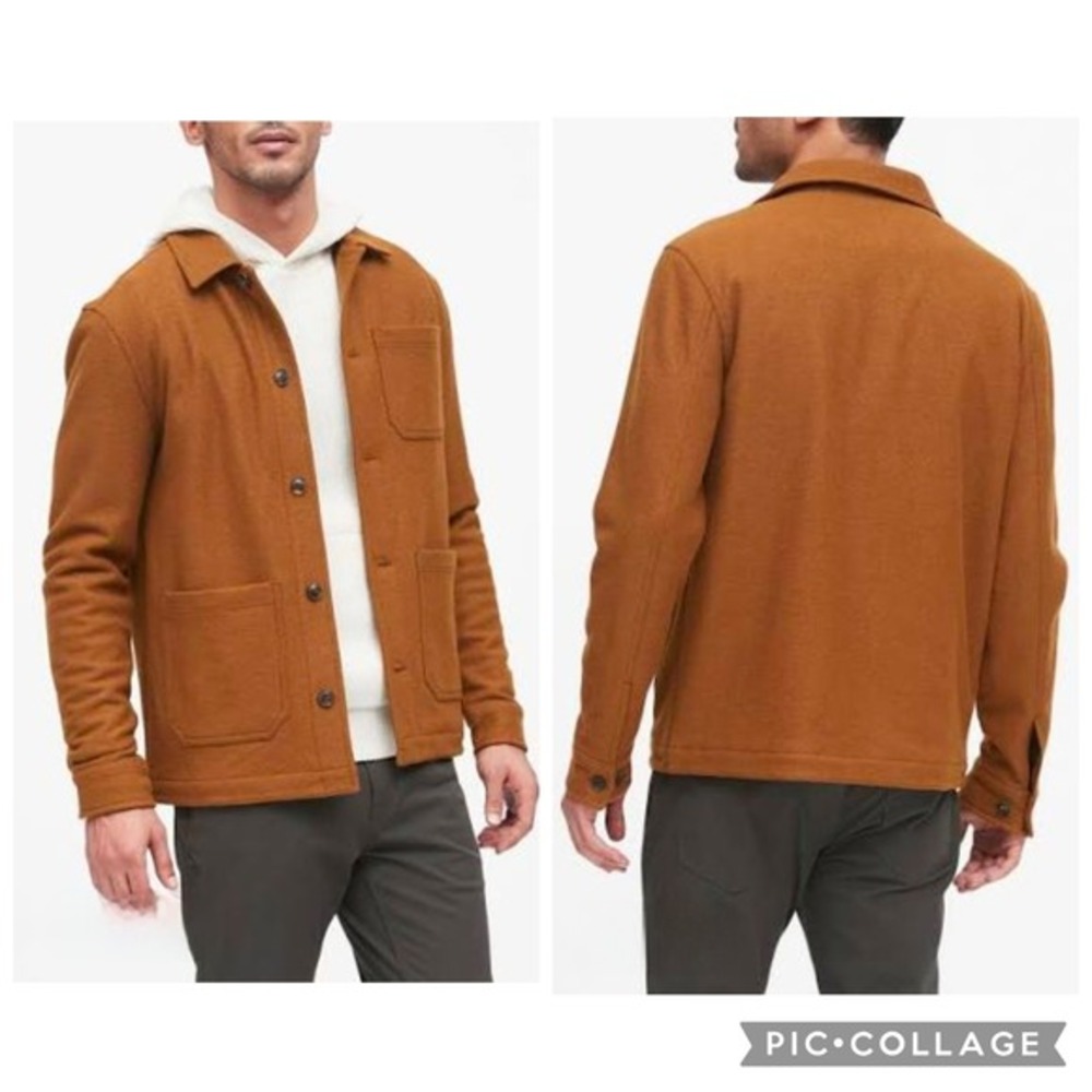 Banana‎ Republic Mens Workwear Chore Jacket Copper Clay Wool Blend Size M